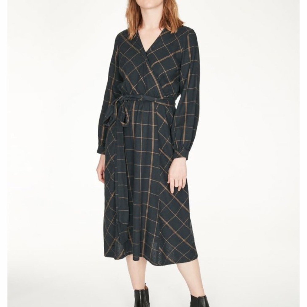 NWT Hemp Check Dress by Thought
